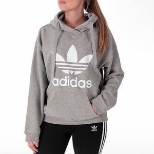 Adidas Trefoil hoodie in classic gray & white, Adidas originals